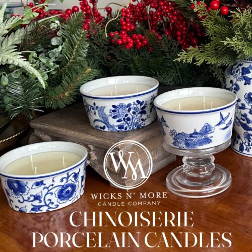 8 oz Blue Bird Chinoiserie Scented 3-wick Candle